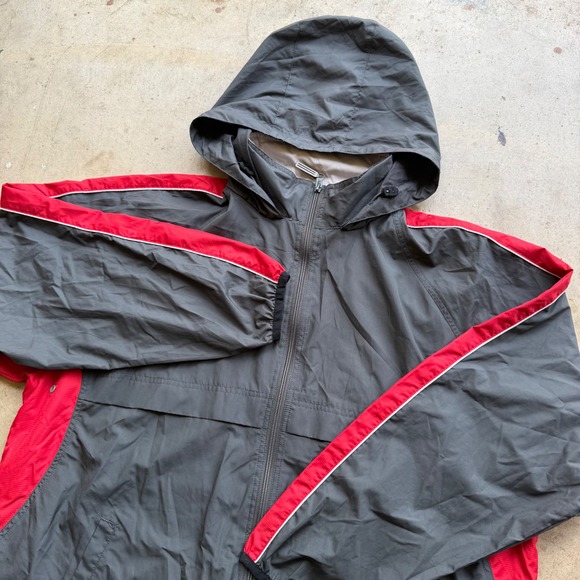 Prospirit Other - Prospirit Windbreaker Jacket Mens L Gray Red Full Zip Hooded Sporty Athleisure